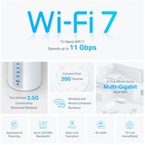 TP-Link BE9300 Tribanda (2.4 GHz / 5 GHz / 6 GHz) Wi-Fi 7 (802.11be) Blanco 4 Interno, Enrutador de malla blanco, Blanco, Interno, Sistema de malla, Tribanda (2.4 GHz / 5 GHz / 6 GHz), Wi-Fi 7 (802.11be), 9300 Mbit/s