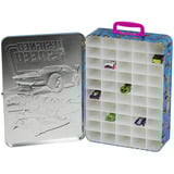 Theo Klein Maletín coleccionista Hot Wheels para 50 coches, Maleta azul/Rosa neón