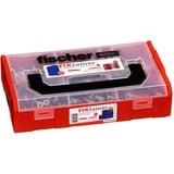 fischer FixTainer - DUOPOWER & DUOSEAL + Tornillos, Pasador gris claro/Rojo