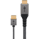 goobay Plus Slim Cable HDMI de alta velocidad con Ethernet, 4K @ 60Hz gris