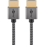 goobay Plus Slim Cable HDMI de alta velocidad con Ethernet, 4K @ 60Hz gris