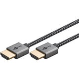 goobay Plus Slim Cable HDMI de alta velocidad con Ethernet, 4K @ 60Hz gris