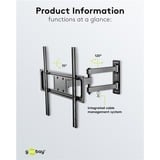 goobay Soporte de pared para TV Basic FULLMOTION (M) negro
