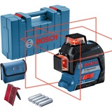 Bosch GLL 3-80 Professional Nivel de línea 30 m 630 - 650 nm (< 10 mW), Láser de líneas cruzadas azul/Negro, 30 m, 0,3 mm/m, 4°, 120 m, 630 nm, Horizontal/Vertical