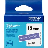 Brother BTAG-F35 cinta para impresora de etiquetas Blanco sobre morado, Cinta de escritura Blanco sobre morado, Filipinas, 5 año(s), Brother, P-touch PT-N10, PT-N20, PT-N25BT, 1,2 cm