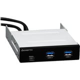 Chieftec MUB-3003 hub de interfaz USB 3.2 Gen 2 (3.1 Gen 2) Type-A 10000 Mbit/s Negro, Panel frontal negro, USB 3.2 Gen 2 (3.1 Gen 2) Type-A, USB 3.2 Gen 1 (3.1 Gen 1) Type-A, USB 3.2 Gen 2 (3.1 Gen 2) Type-C, 10000 Mbit/s, Negro, Metal, Plástico, 102 mm
