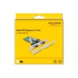 DeLOCK Tarjeta PCIe x1 a 2x Serie RS-232, Tarjeta de interfaz 