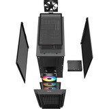 DeepCool CG540 ARGB Cristal templado frontal y lateral, Cajas de torre negro, Midi Tower, PC, Negro, ATX, EATX, micro ATX, Mini-ITX, ABS, SPCC, Vidrio templado, Juego