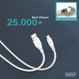 Digitus Cable de conexión USB 2.0 de silicona USB-A > USB-C blanco