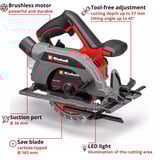 EINHELL TP-CS 18/165 Li BL, 4331225, Sierra circular rojo/Negro