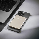 Intenso Powerbank inalámbrico magnético MW5000 Champagne, Banco de potencia champaña