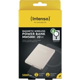 Intenso Powerbank inalámbrico magnético MW5000 Champagne, Banco de potencia champaña