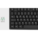 KeySonic KSK-8008U-IP teclado Hogar / Oficina USB Negro negro, Completo (100%), Alámbrico, USB, Interruptor de membrana, Negro
