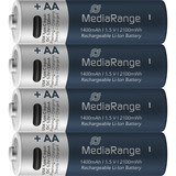 MediaRange Batería USB-C Li-Ion, Mignon AA I 1.5V | 1400 mAh, paquete de 4 