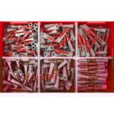 fischer FixTainer-DUOPOWER corto / largo NV, Pasador gris claro/Rojo