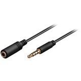 goobay 0.5m 3.5mm cable de audio 0,5 m 3,5mm Negro, Cable alargador negro, 3,5mm, Macho, 3,5mm, Hembra, 0,5 m, Negro
