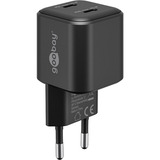 goobay Cargador rápido dual USB-C Nano, PD, GaN, 35 vatios negro