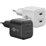 goobay Cargador rápido dual USB-C Nano, PD, GaN, 35 vatios negro