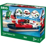 BRIO 33061 Set circuito de tren con puerto y barco, Ferrocarril Niño/niña, 3 año(s), AA, Multicolor