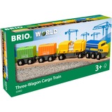BRIO Three-Wagon Cargo Train vehículo de juguete Tren, 3 año(s), De plástico, Madera, Multicolor