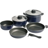 Campingaz 202025 vajilla para camping, Conjunto de ollas azul, Negro, Azul, Metálico, Metálico, De plástico, 29 cm, 16 cm, 1,95 kg