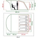 Coleman Rocky Mountain 5 Plus 5 personas(s) Verde Tienda tipo túnel, Tienda de campaña verde oscuro/Gris, Campamento, Estructura rígida, Tienda tipo túnel, 5 personas(s), Tela para piso, Verde