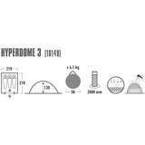 High Peak Hyperdome 3 Verde Tienda de cúpula/iglú, Tienda de campaña verde oscuro/Verde claro, Campamento, Tienda de cúpula/iglú, 4,1 kg, Verde