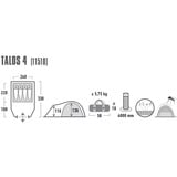 High Peak Tienda cúpula Talos 4, Tienda de campaña gris oscuro/Verde claro