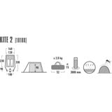 High Peak Tienda túnel Kite 2, Tienda de campaña verde/Rojo