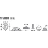 High Peak Tienda túnel Sparrow 2P, Tienda de campaña verde/Rojo