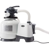 Intex 26648 accesorio para piscina Bomba con filtro de arena, Filtro de agua gris oscuro/Gris, Bomba con filtro de arena, Negro, Blanco, Piscina elevada, Válvula de 6 vías, Corriente alterna, 220 - 240 V