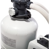 Intex 26648 accesorio para piscina Bomba con filtro de arena, Filtro de agua gris oscuro/Gris, Bomba con filtro de arena, Negro, Blanco, Piscina elevada, Válvula de 6 vías, Corriente alterna, 220 - 240 V