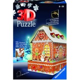 Ravensburger Christmas Gingerbread House Night Edition Puzle 3D 216 pieza(s) Edificios, Puzzle 216 pieza(s), Edificios, 8 año(s)