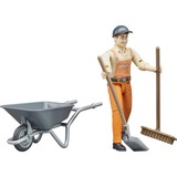bruder 62130 figura de juguete para niños, Muñecos 0,25 año(s), Gris, Naranja, Plástico