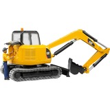 bruder Cat Mini Excavator with worker vehículo de juguete, Automóvil de construcción amarillo/Negro, Modelo a escala de excavadora, De plástico