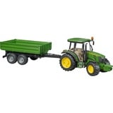 bruder John Deere 5115 M with tipping trailer vehículo de juguete, Automóvil de construcción verde/Amarillo, Modelo a escala de tractor, De plástico, Negro, Verde, Amarillo