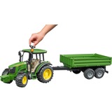bruder John Deere 5115 M with tipping trailer vehículo de juguete, Automóvil de construcción verde/Amarillo, Modelo a escala de tractor, De plástico, Negro, Verde, Amarillo