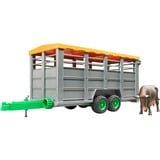 bruder Livestock trailer with 1 cow parte y accesorio de modelo a escala Tráiler, Automóvil de construcción gris, 1:16, 3 año(s), Verde, Gris