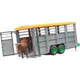 bruder Livestock trailer with 1 cow parte y accesorio de modelo a escala Tráiler, Automóvil de construcción gris, 1:16, 3 año(s), Verde, Gris