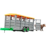 bruder Livestock trailer with 1 cow parte y accesorio de modelo a escala Tráiler, Automóvil de construcción gris, 1:16, 3 año(s), Verde, Gris