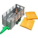 bruder Livestock trailer with 1 cow parte y accesorio de modelo a escala Tráiler, Automóvil de construcción gris, 1:16, 3 año(s), Verde, Gris