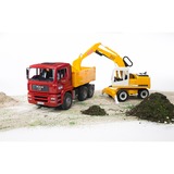 bruder MAN TGA Construction truck with Liebherr Excavator vehículo de juguete, Automóvil de construcción rojo/Amarillo, 3 año(s), ABS sintéticos, Multicolor