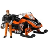 bruder Snowmobil m. Fahrer u. Ausst.| 63101 vehículo de juguete, Automóvil de construcción naranja/Negro, Modelo a escala de máquina pisapistas, Acrilonitrilo butadieno estireno (ABS), Multicolor