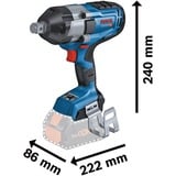 Bosch GDS 18V-1050 HC 1750 RPM Negro, Azul, Tornillo de percusión azul/Negro, Destornillador de impacto, Mango de pistola, 3/4", Negro, Azul, 1750 RPM, 1300 RPM