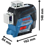 Bosch GLL 3-80 C Professional Nivel de línea 30 m 630 - 650 nm (< 10 mW), Láser de líneas cruzadas azul/Negro, 30 m, 0,2 mm/m, 4°, 120 m, 630 nm, Horizontal/Vertical
