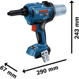 Bosch Pistola de remaches a batería GRG 18V-16 C Professional solo, 18Volt azul/Negro, Minorista