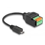 DeLOCK Adaptador USB 2.0, conector Micro-USB macho > bloque terminal de 5 pines negro