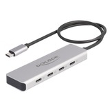 DeLOCK USB 10 Gbps USB Type-C Hub con 4 x puertos USB Type-C, Hub USB gris
