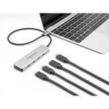 DeLOCK USB 10 Gbps USB Type-C Hub con 4 x puertos USB Type-C, Hub USB gris