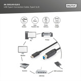 Digitus Cable de conexión USB 3.2 Gen 1 USB-C > USB-B negro